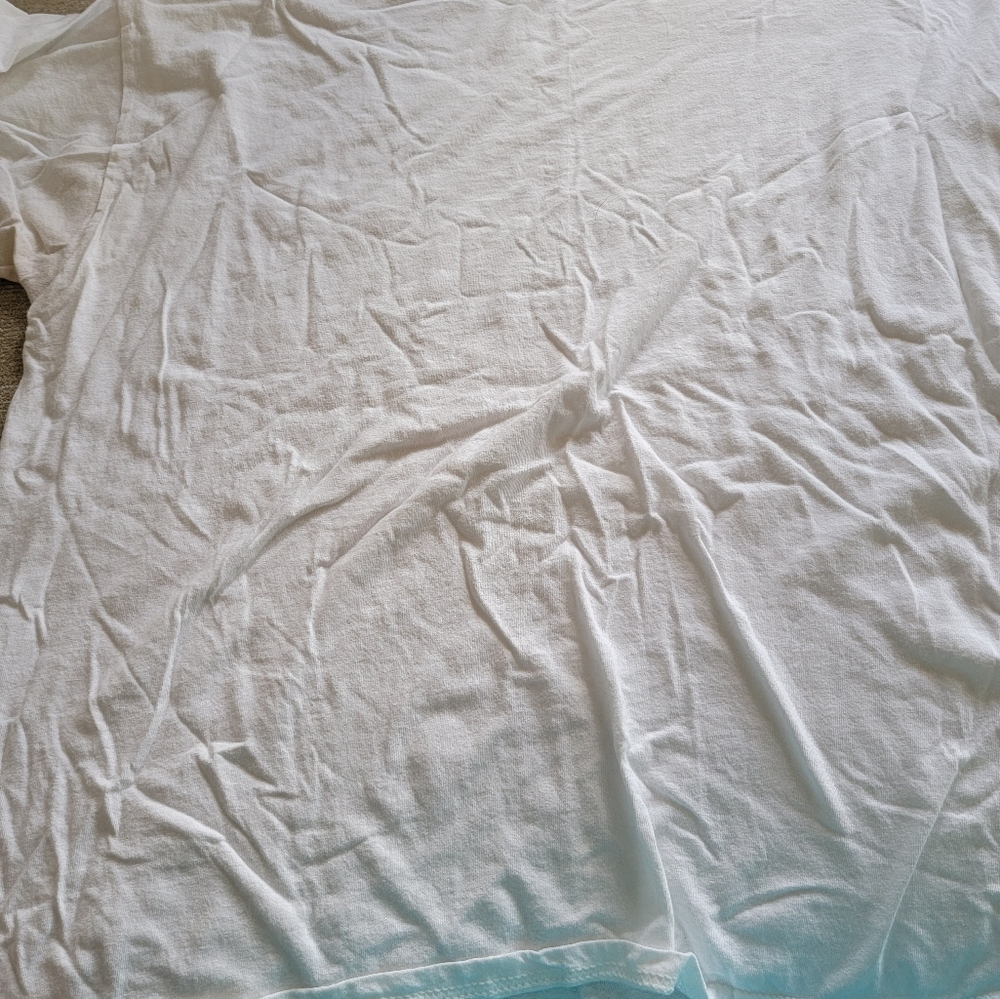 2 women's plain color t-shirts. Good condition, both XL, One blue, One white - Picture 2 of 3